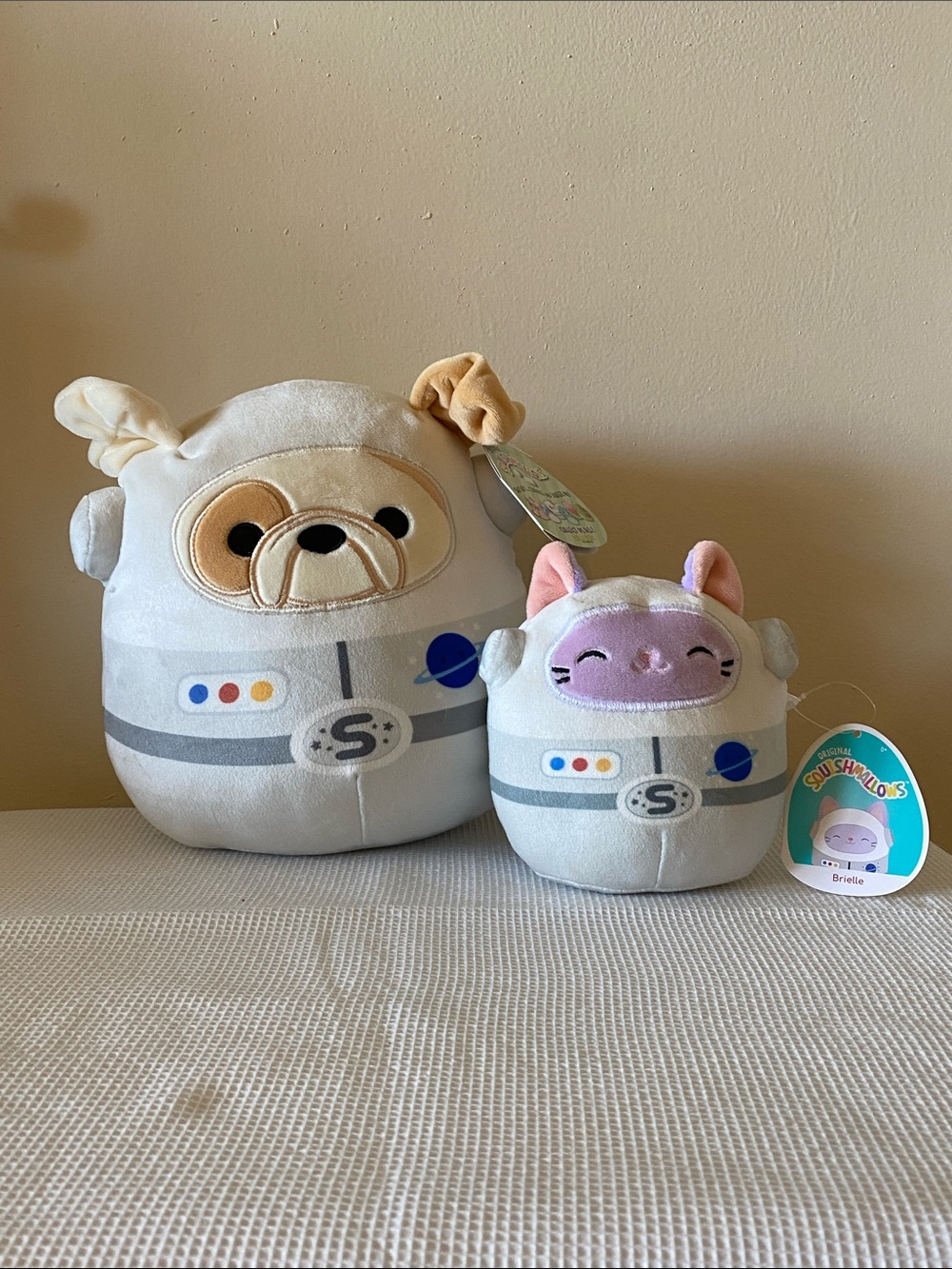 Squishmallows Gordon Astronaut Dog 8” & Brielle Cat 5” Plush Set NWT - Picture 2 of 16